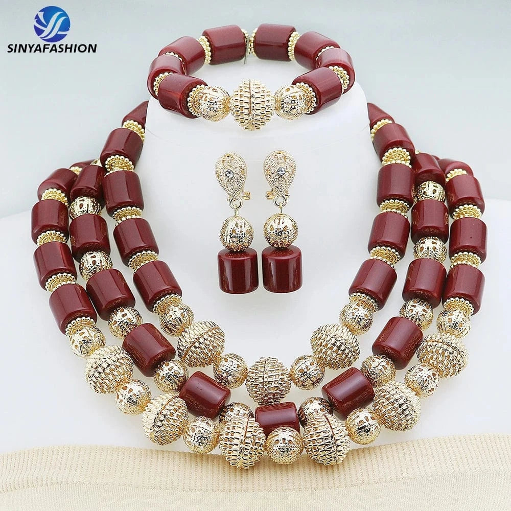 Luxury African Women’s Beads Jewelry Set