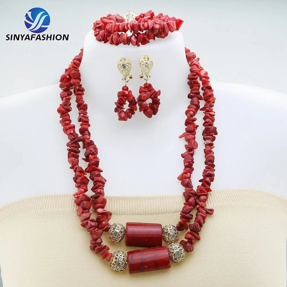 Luxury African Women’s Nigerian Bridal Necklace Set