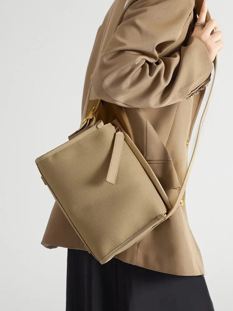 Luxury Cowhide Genuine Leather Ladies Crossbody Shoulder Bag Women Wholesale Simple Fashion Soft Cowhide Women's Bag