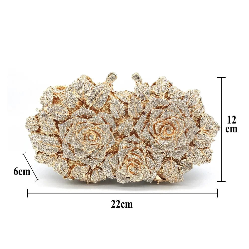 Luxury Crystal Gown Bags Evening Handbags Flower dress Clutch Purse Party Diamond Bag