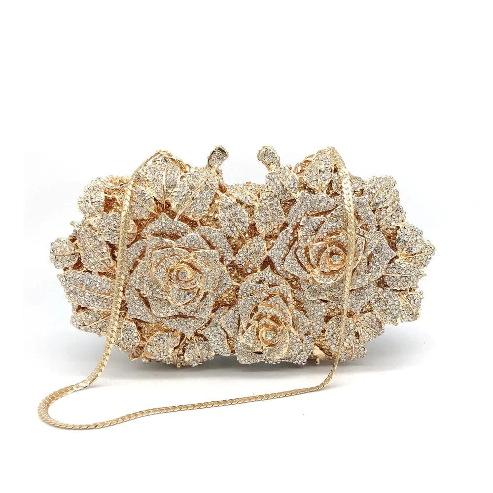 Luxury Crystal Gown Bags Evening Handbags Flower dress Clutch Purse Party Diamond Bag