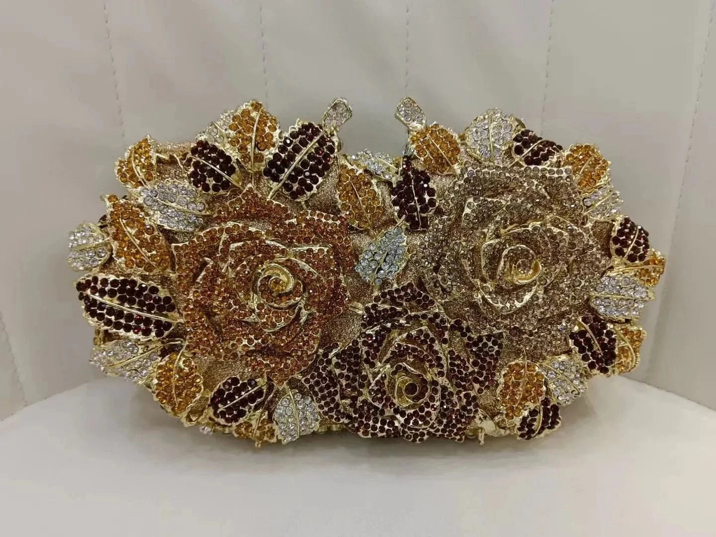 Luxury Crystal Gown Bags Evening Handbags Flower dress Clutch Purse Party Diamond Bag