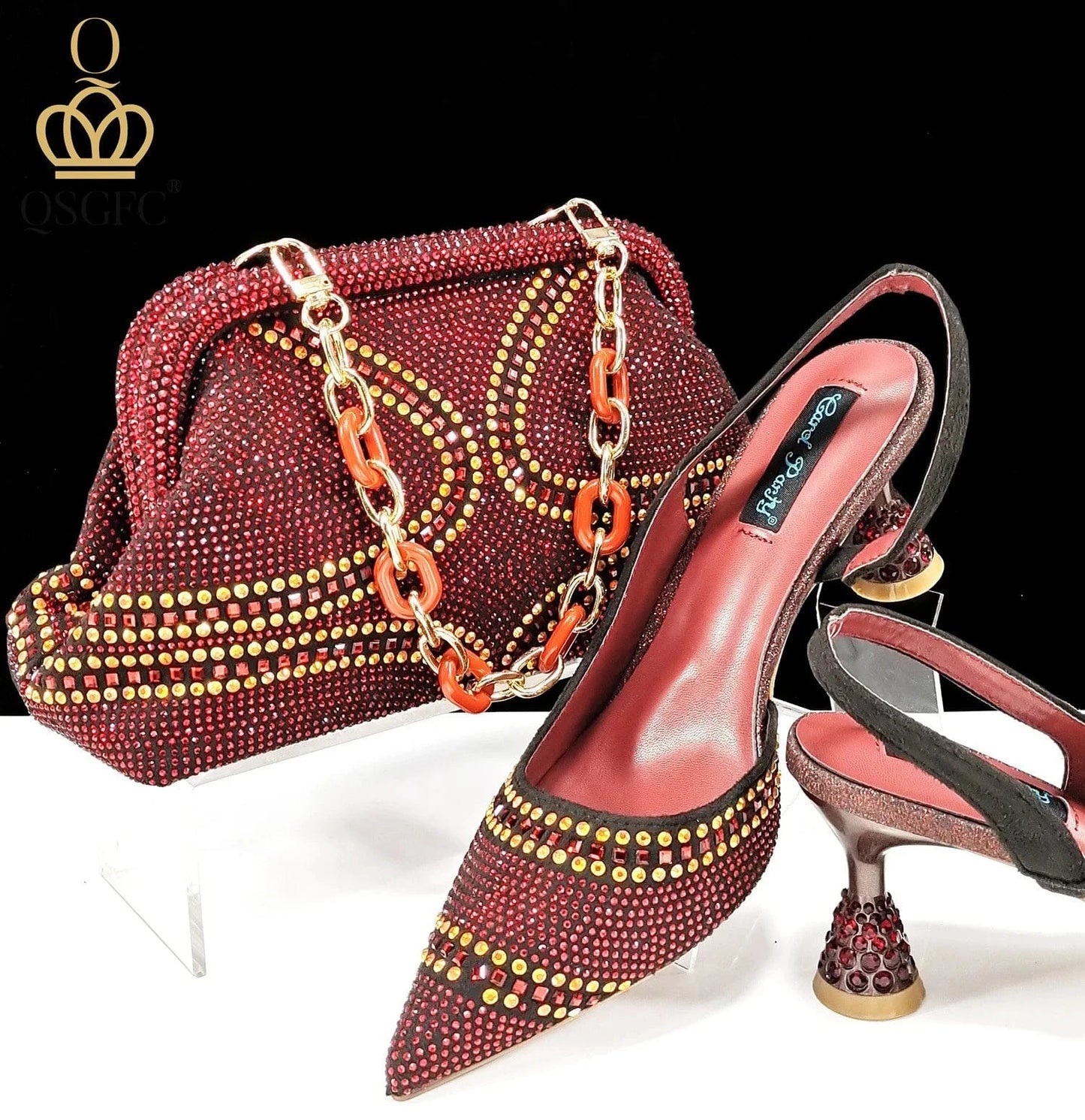 Luxury Designer African Italian Party Fashion Women Ladies Shoes and Hand Bags Handbags Set