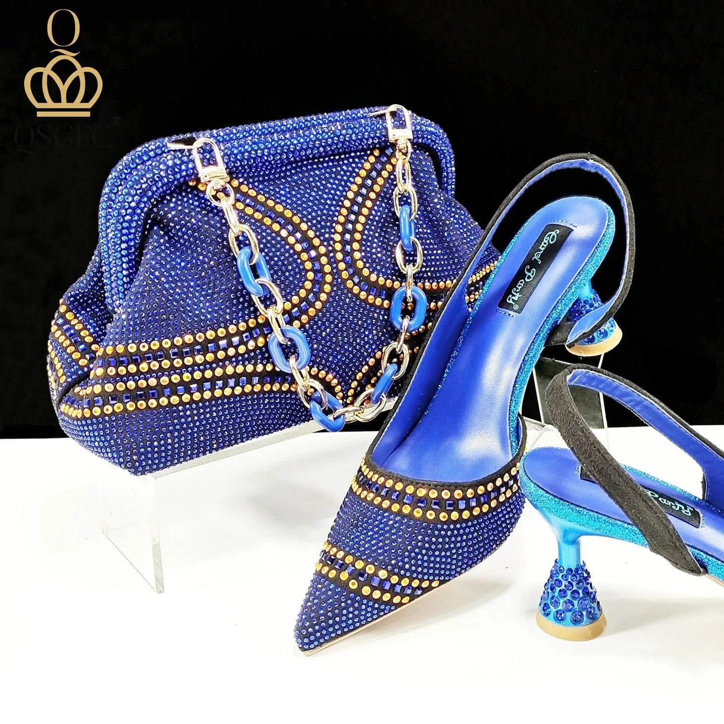 Luxury Designer African Italian Party Fashion Women Ladies Shoes and Hand Bags Handbags Set