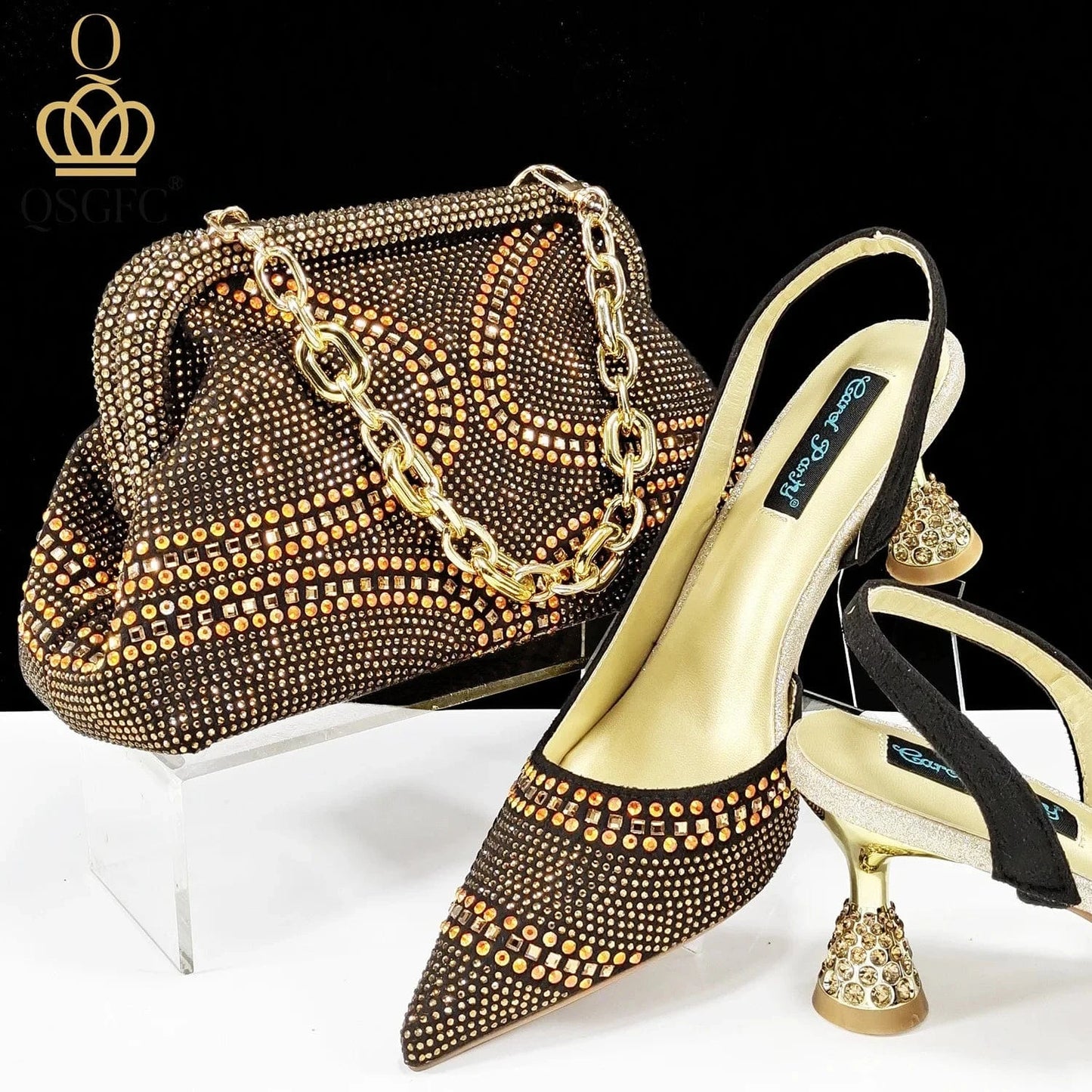 Luxury Designer African Italian Party Fashion Women Ladies Shoes and Hand Bags Handbags Set