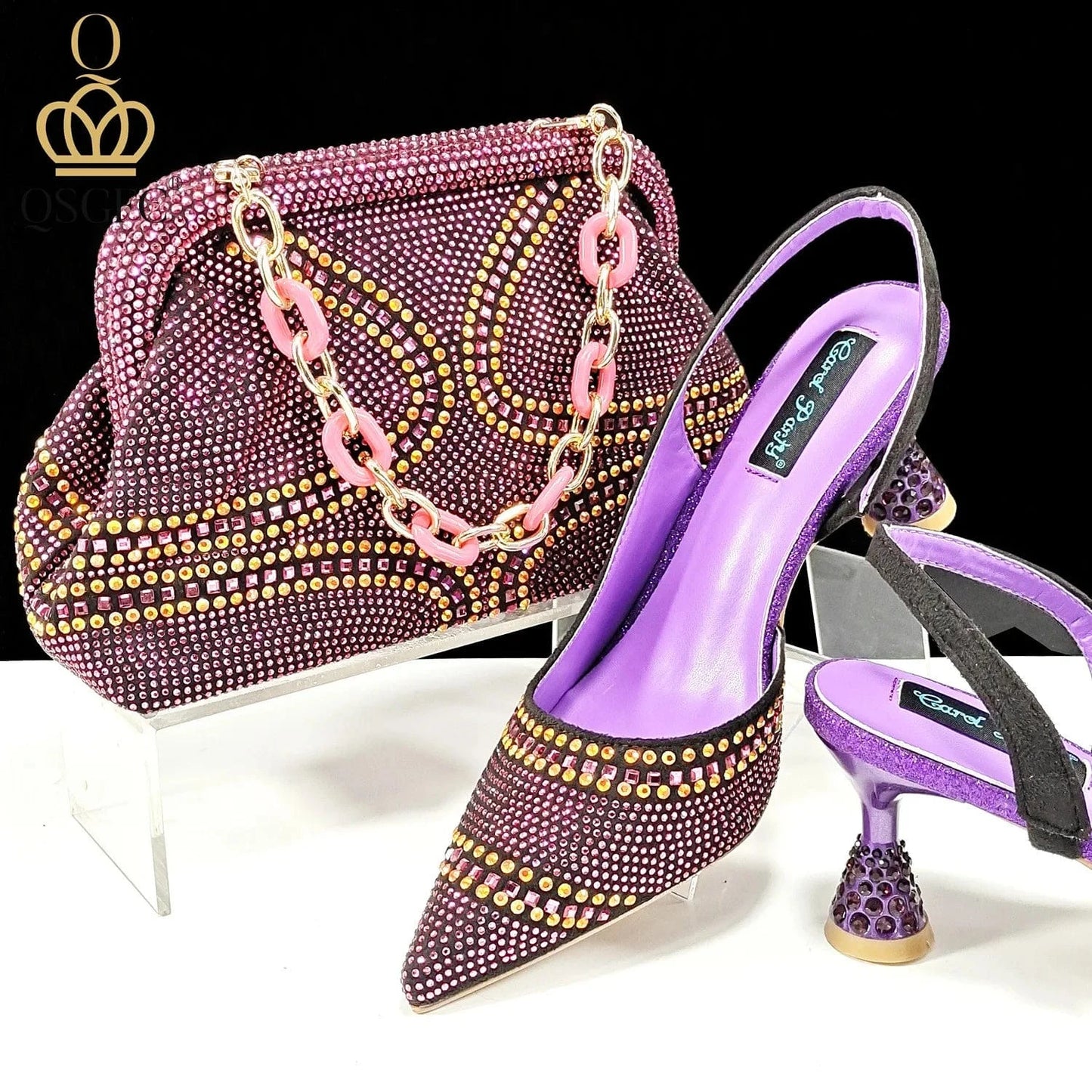 Luxury Designer African Italian Party Fashion Women Ladies Shoes and Hand Bags Handbags Set