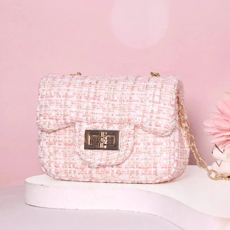 Luxury Famous Brands Designer Inspired Mini Small Classic Flap Tweed Chain Shoulder Crossbody Bags Women Handbags Kids Purses