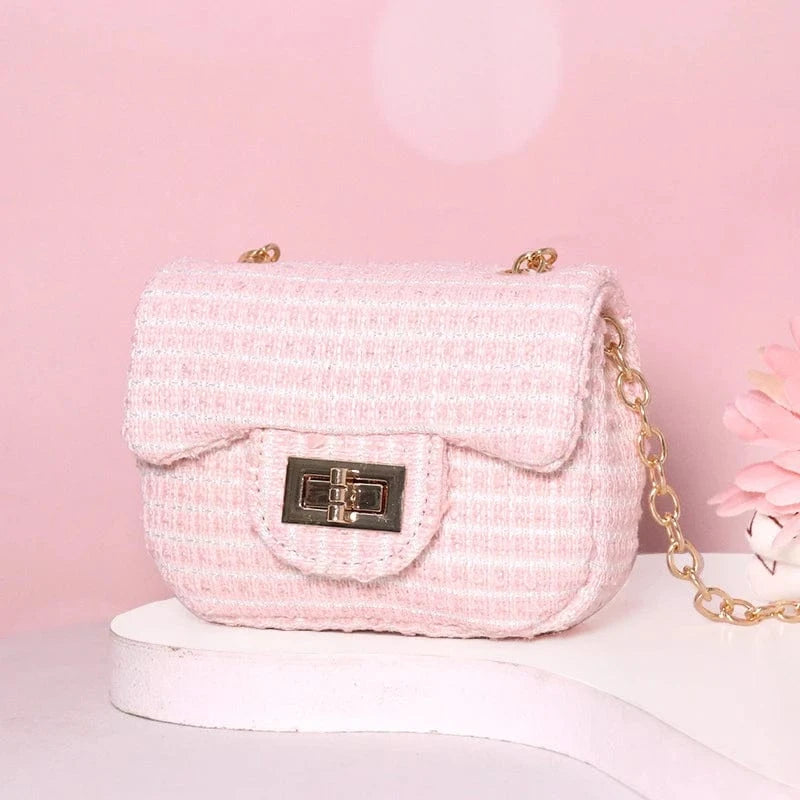 Luxury Famous Brands Designer Inspired Mini Small Classic Flap Tweed Chain Shoulder Crossbody Bags Women Handbags Kids Purses