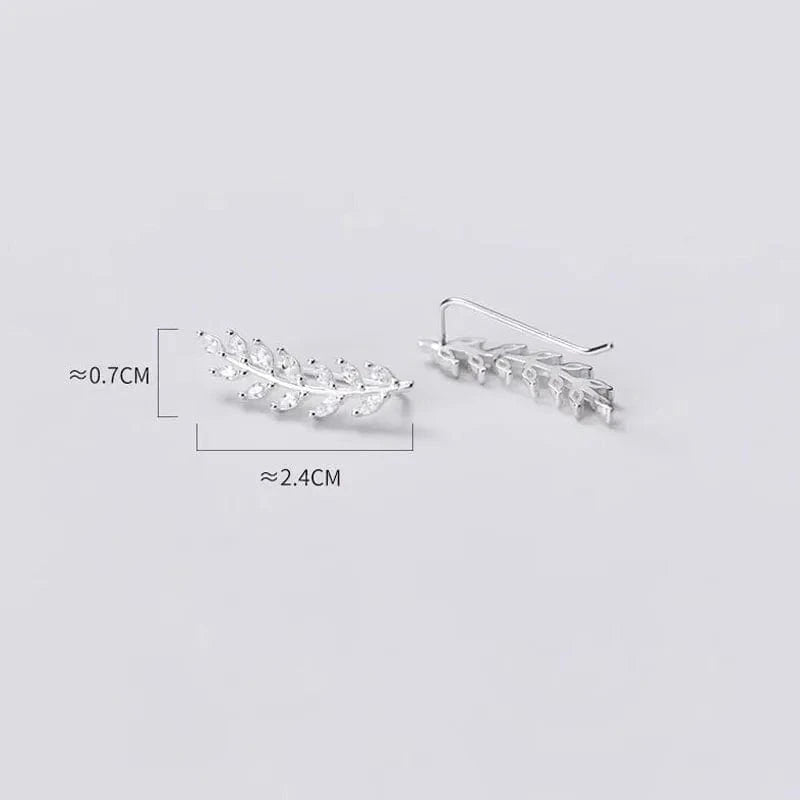 Luxury Fashion Handmade 925 Sterling Silver Cubic Zircon Leaves Shape Drop Earrings For Girls Women Gifts