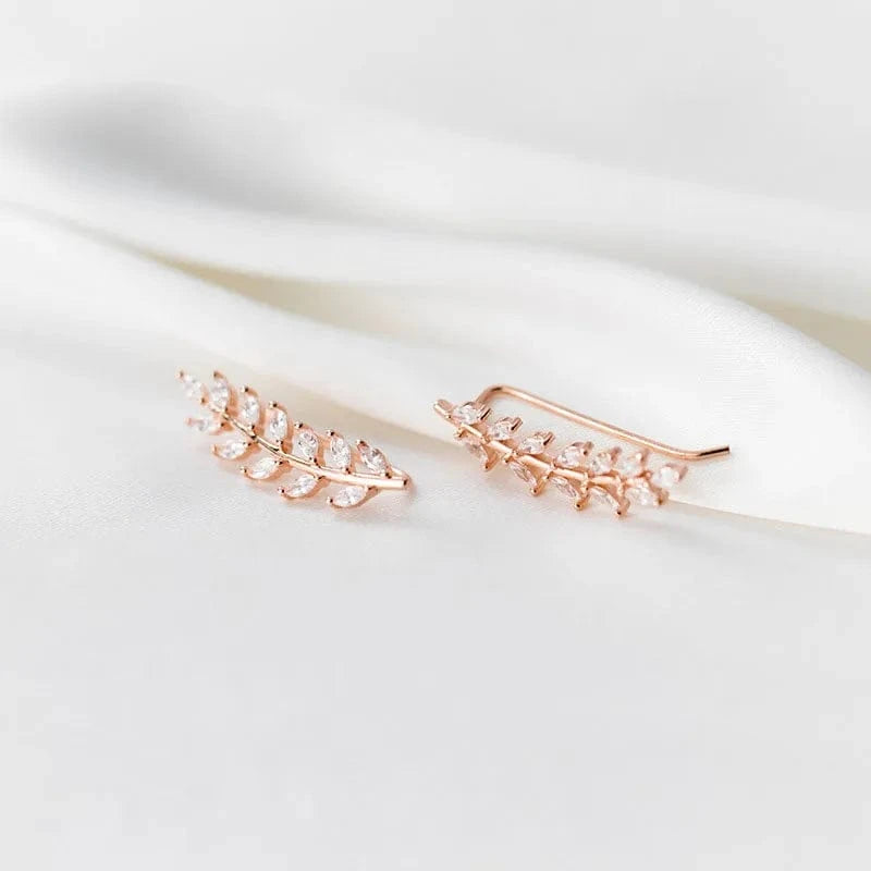 Luxury Fashion Handmade 925 Sterling Silver Cubic Zircon Leaves Shape Drop Earrings For Girls Women Gifts
