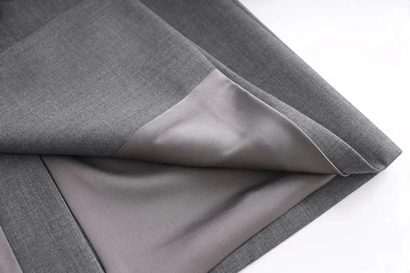 Luxury Fine Workmanship Rhinestone Beading Double-breasted Long Sleeve Women Office Blazer Short Mini Notched Dress