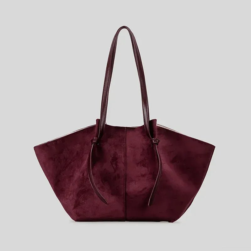 Luxury Frosted Ladies Tote Bag European American Style Wing - shaped Handbag High - end Suede Large - capacity Shoulder Bag Wing Bag - SN Wigs & More