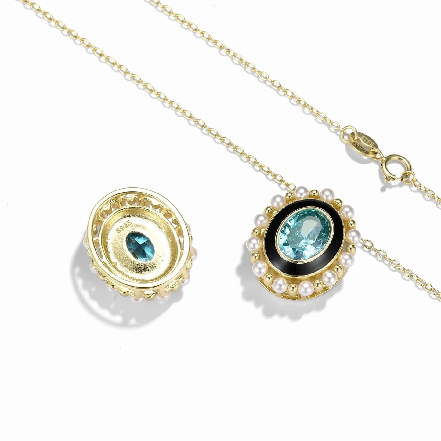 Luxury Geometric Crystal Lab Grown Diamond Necklace Genuine 925 Sterling Silver Pendant for Women Necklaces Jewelry Wedding Gift