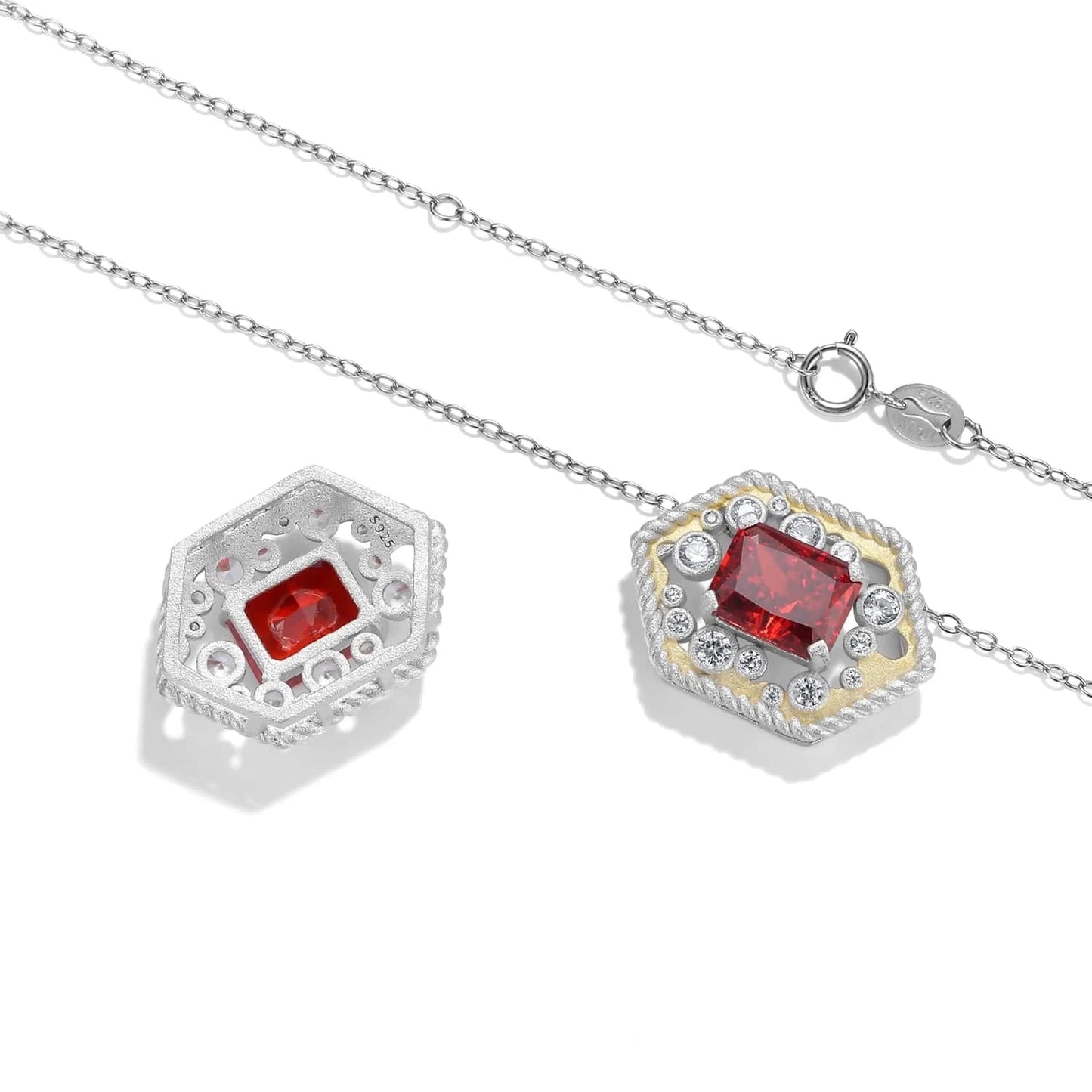 Luxury Geometric Lab Grown Diamond Necklace Genuine 925 Sterling Silver Heart Pendant for Women Necklaces Jewelry Wedding Gift