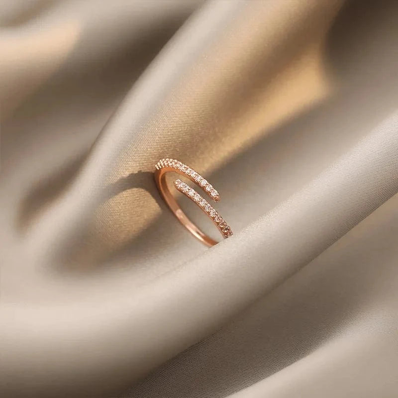 Luxury Hawaiian Eternity Fashion Women Jewelry Crystal Adjustable Gold Plated Pearl Rings