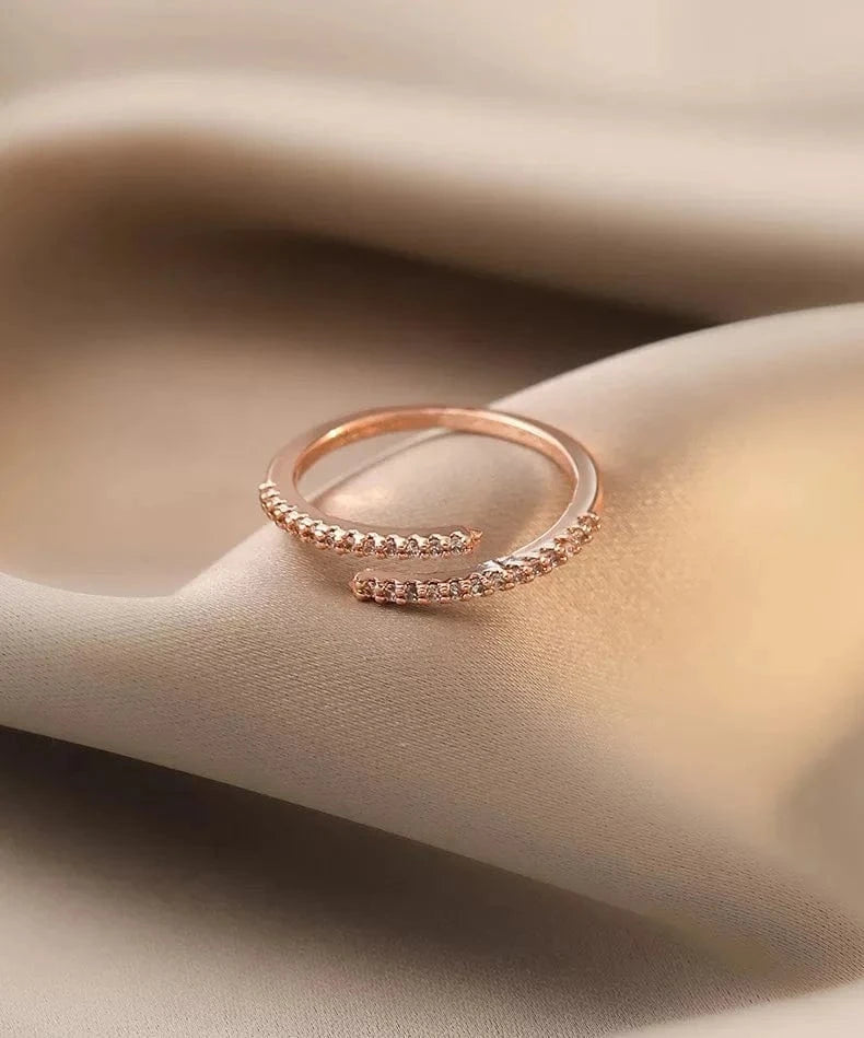 Luxury Hawaiian Eternity Fashion Women Jewelry Crystal Adjustable Gold Plated Pearl Rings
