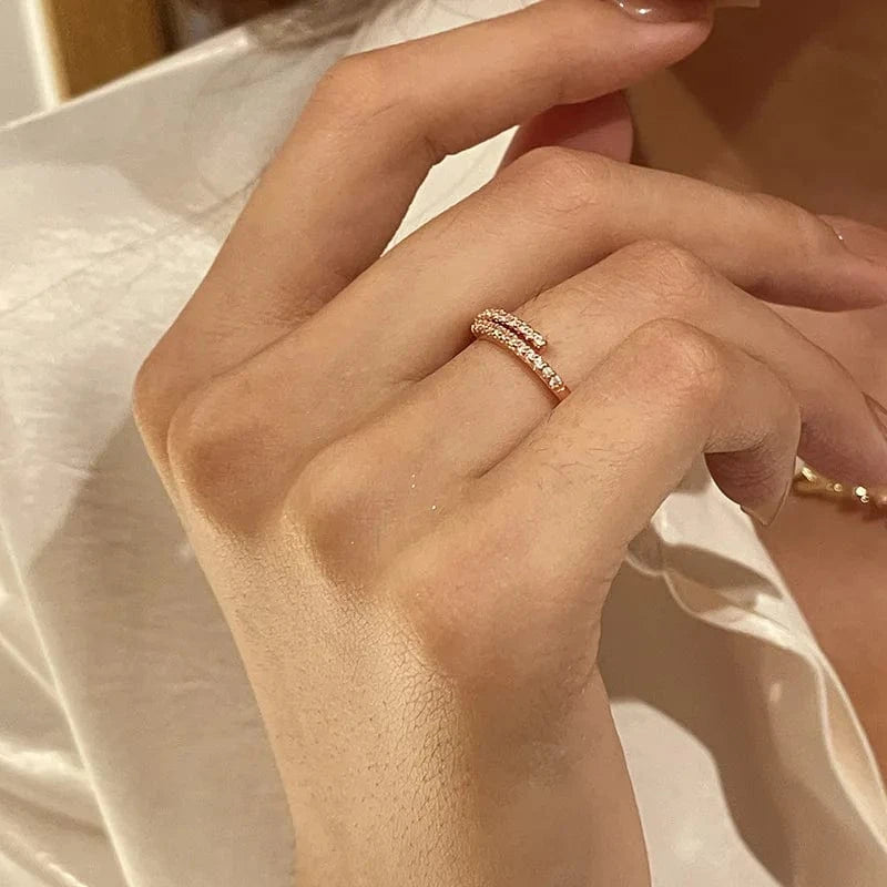 Luxury Hawaiian Eternity Fashion Women Jewelry Crystal Adjustable Gold Plated Pearl Rings