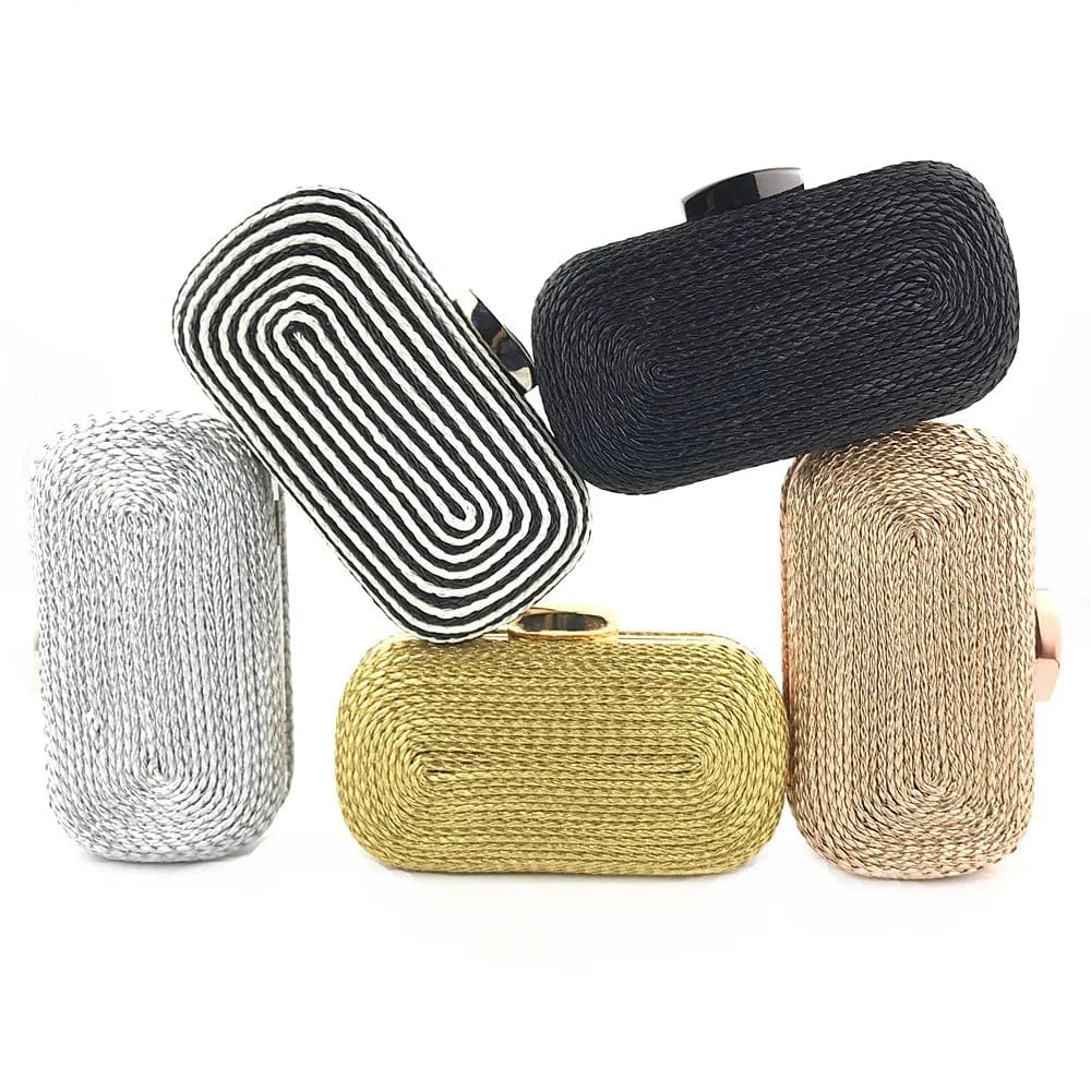 Luxury Ladies Evening Bling Glitter Sequins Clutch Bags Weave Evening Purse Shoulder Handbags