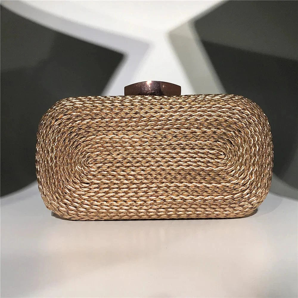 Luxury Ladies Evening Bling Glitter Sequins Clutch Bags Weave Evening Purse Shoulder Handbags