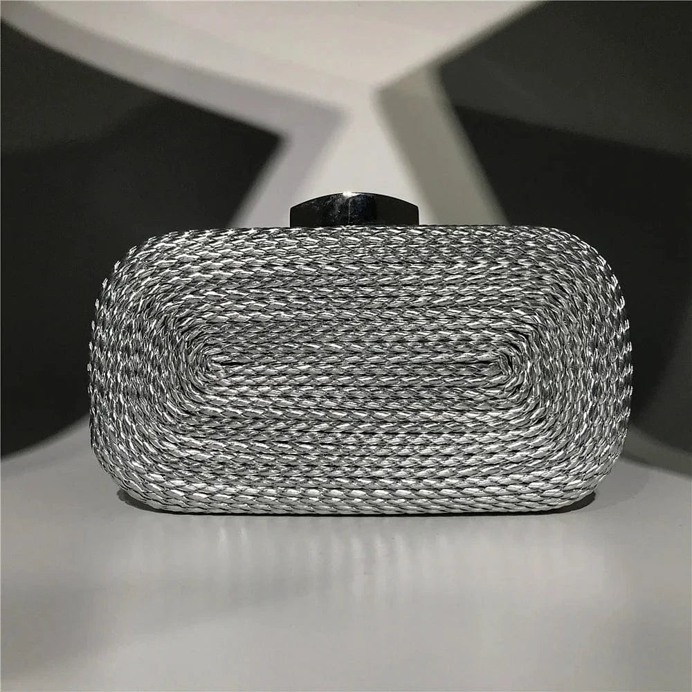 Luxury Ladies Evening Bling Glitter Sequins Clutch Bags Weave Evening Purse Shoulder Handbags