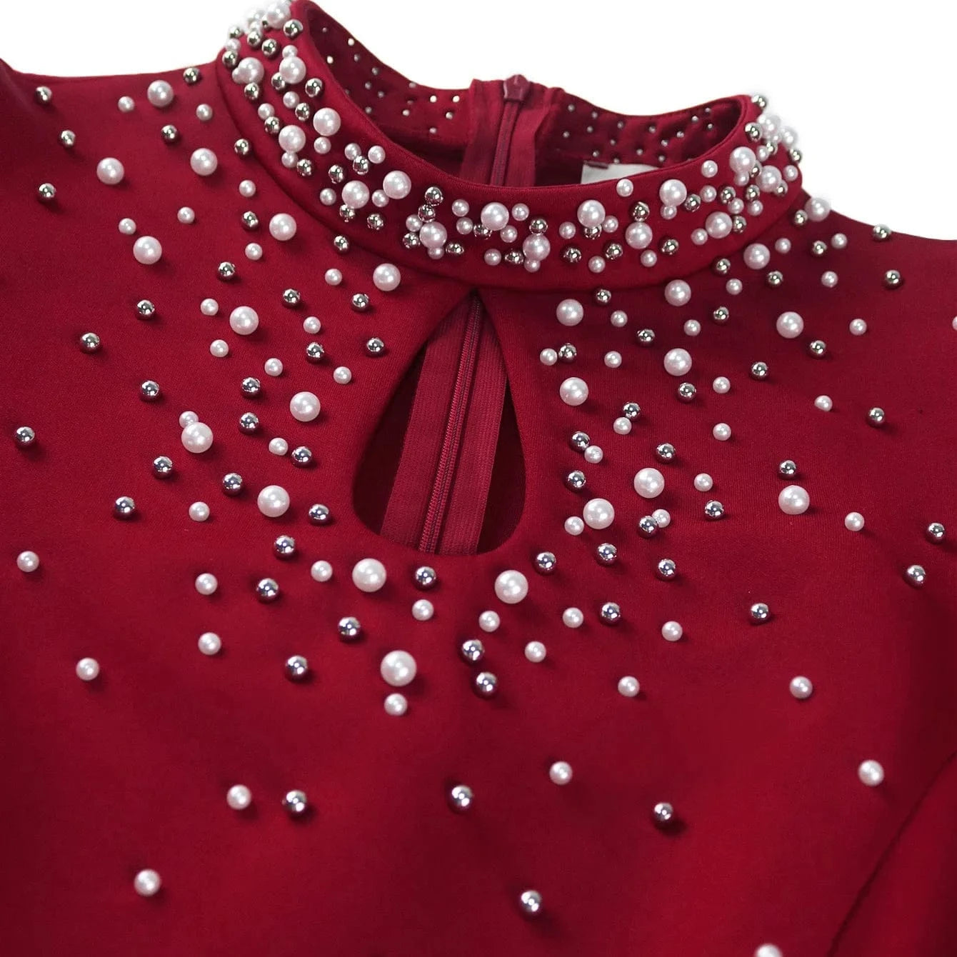 Luxury Party Dresses for Women O Neck Ruffles Sleeve Beaded Sheath Package Hips Ankle Length Elegant Birthday Dinner Vestidos