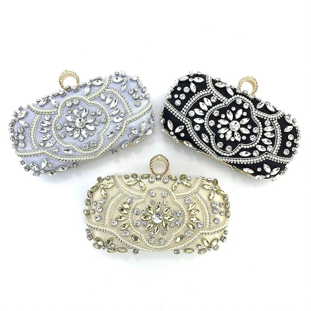 Luxury party elegant crystal handbag ladies bling purse diamond rhinestone envelope bag evening women's clutches