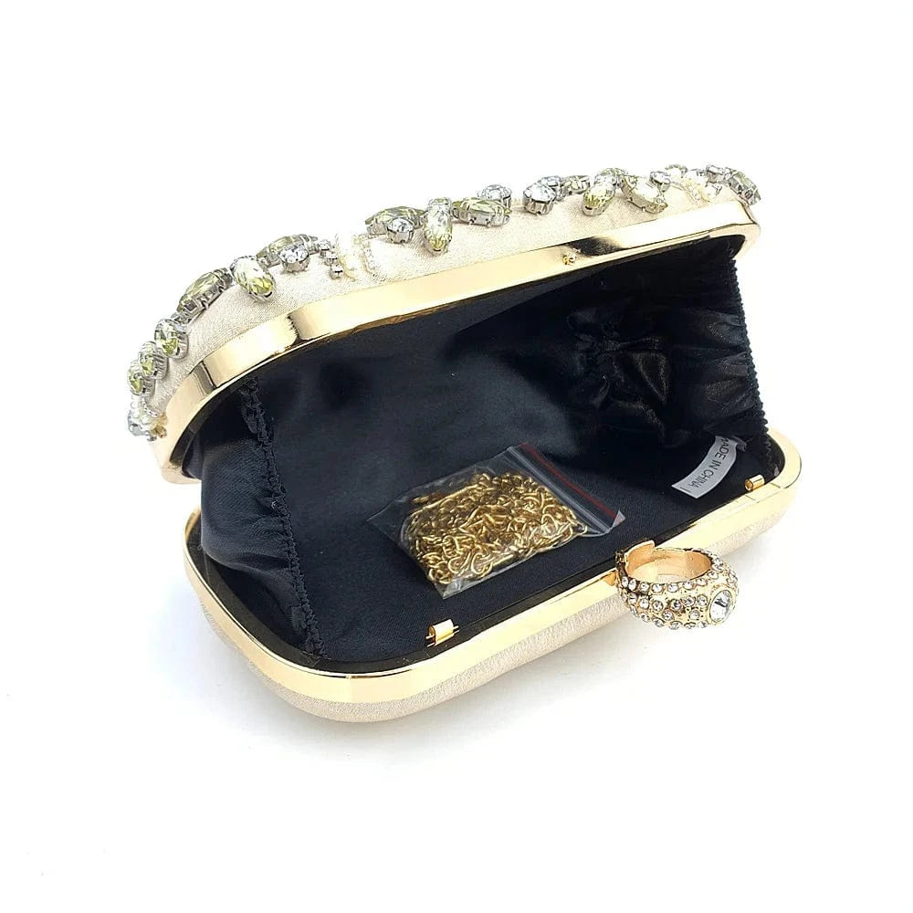 Luxury party elegant crystal handbag ladies bling purse diamond rhinestone envelope bag evening women's clutches