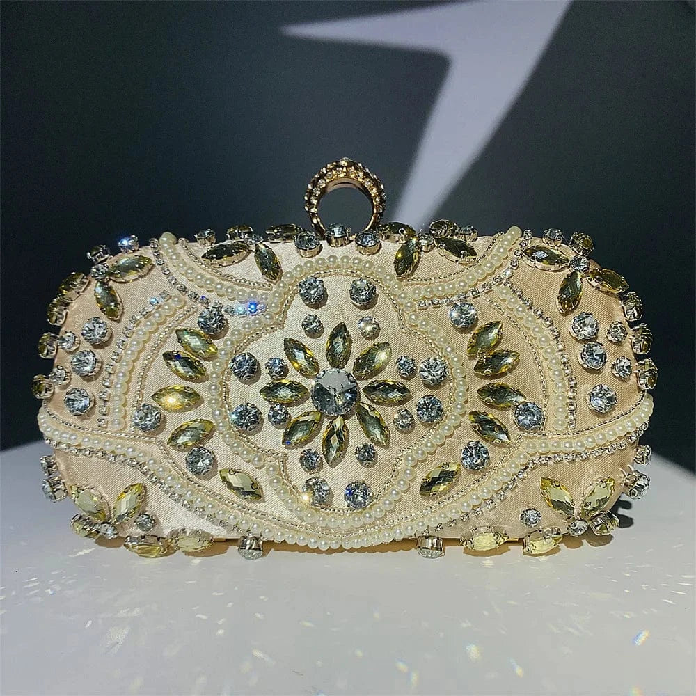 Luxury party elegant crystal handbag ladies bling purse diamond rhinestone envelope bag evening women's clutches