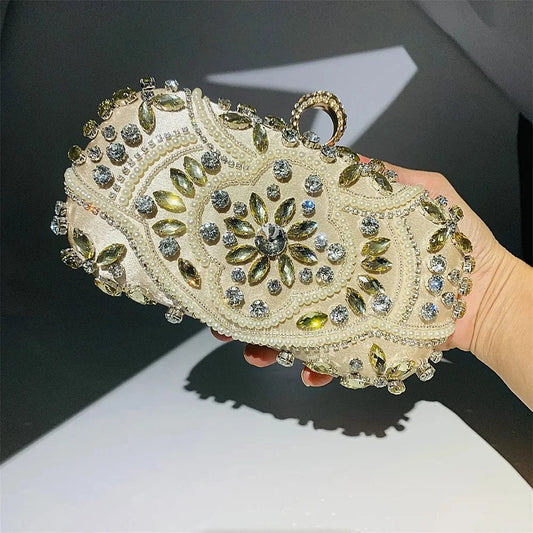 Luxury party elegant crystal handbag ladies bling purse diamond rhinestone envelope bag evening women's clutches