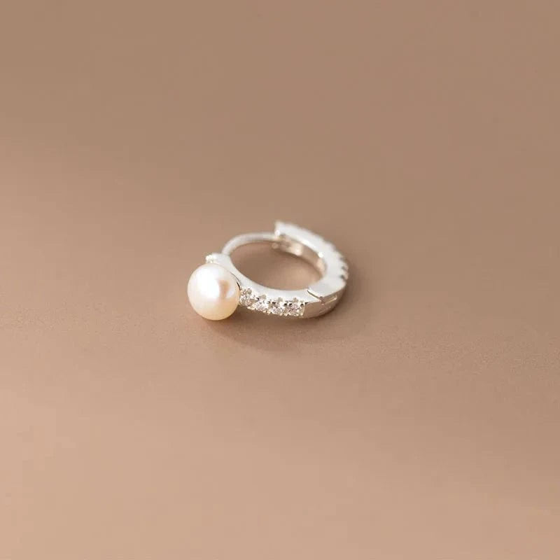 Luxury Quality Jewelry 925 Sterling Silver Cubic Zircon Freshwater Pearl Wedding Clip Earrings For Girls Women Gifts