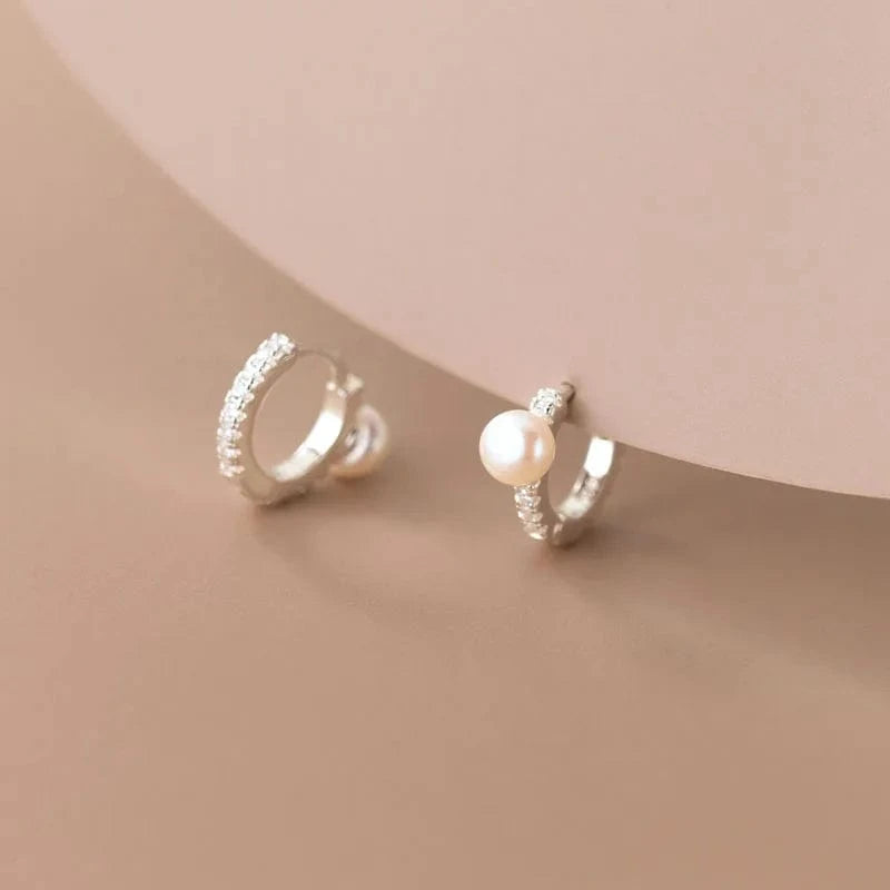 Luxury Quality Jewelry 925 Sterling Silver Cubic Zircon Freshwater Pearl Wedding Clip Earrings For Girls Women Gifts