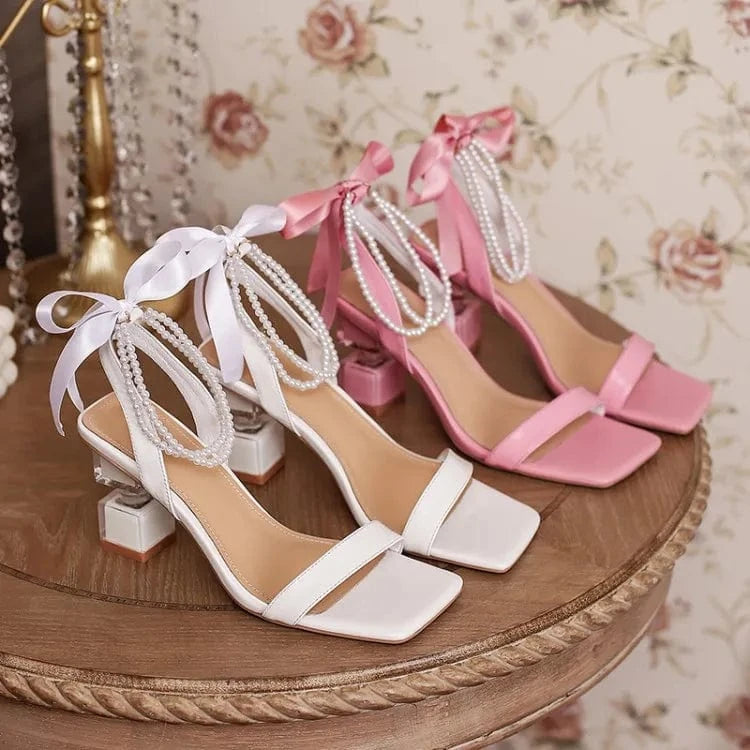 Luxury Style Lace up Real Leather Wedding Braid Shoes Strange Strappy Sandals White Heels for Lady