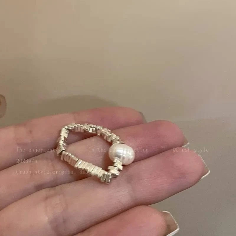 Luxury Zircon Heart Rings Opening Adjustable Weave Rhinestone Ring Engagement Wedding Jewelry Fashion for Women Girlfriend Gifts