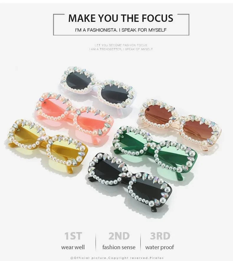 LvCong New designer sunglasses uv protection full frame plastic diamond small square frame women sunglasses for show