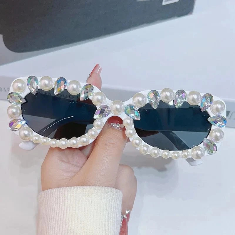 LvCong New designer sunglasses uv protection full frame plastic diamond small square frame women sunglasses for show