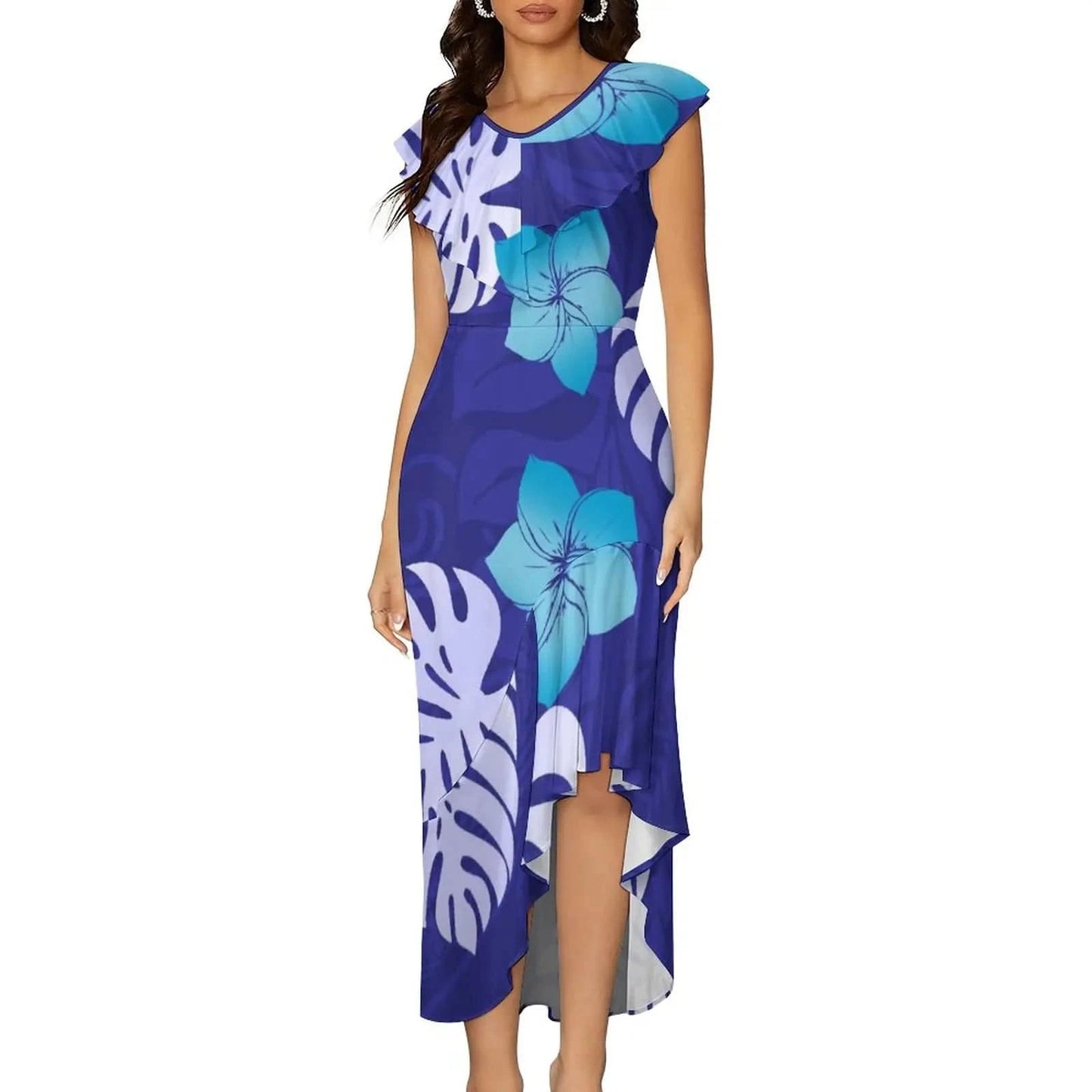 M / 0382Y1 Pink Casual Mermaid Maxi Dress Custom On Demand Plus Size Bodycon Sexy Samoan Puletasi Dresses For Women