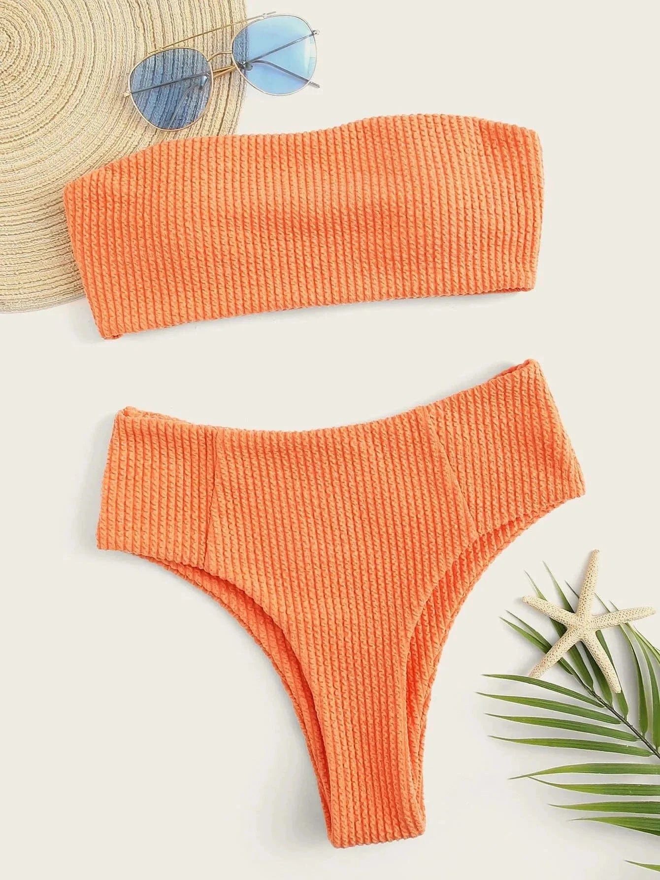 M / 1 2024 Sexy Bikini Micro Solid Bathing Suit Women Summer Beach Wear Push Up Swim Shorts Bikini Two Piece Set Swimwear