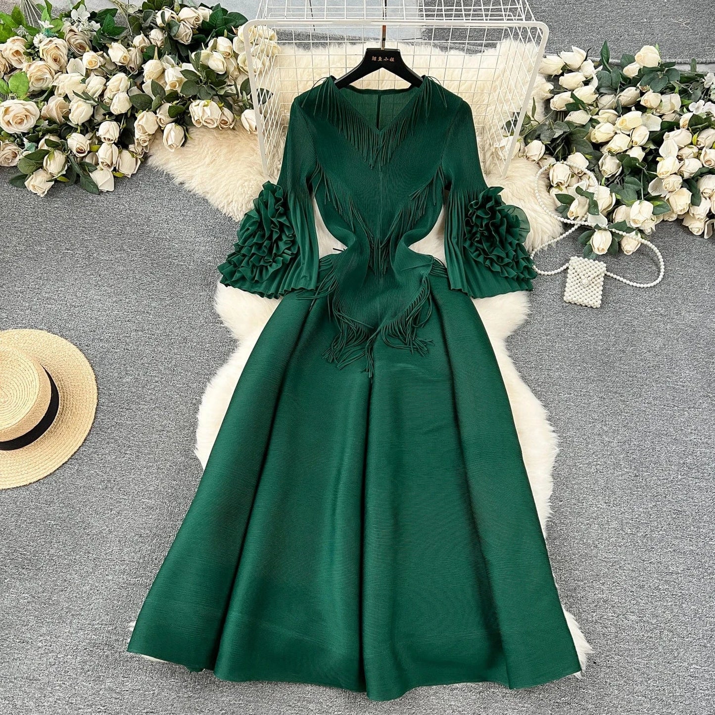 M / 1 J&H Summer 2024 A Line Party Dress For Women Elegant One Shoulder Pleated Robes African Female Birthday Plus Size Dress