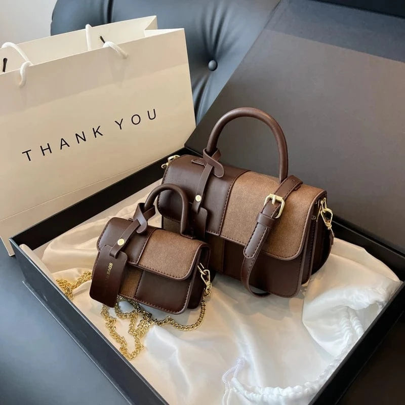 M:13cm*6cm*9cm / coffee New fashion handbags 2024 Lady High Quality Leather Bags Lady Design Purses for women
