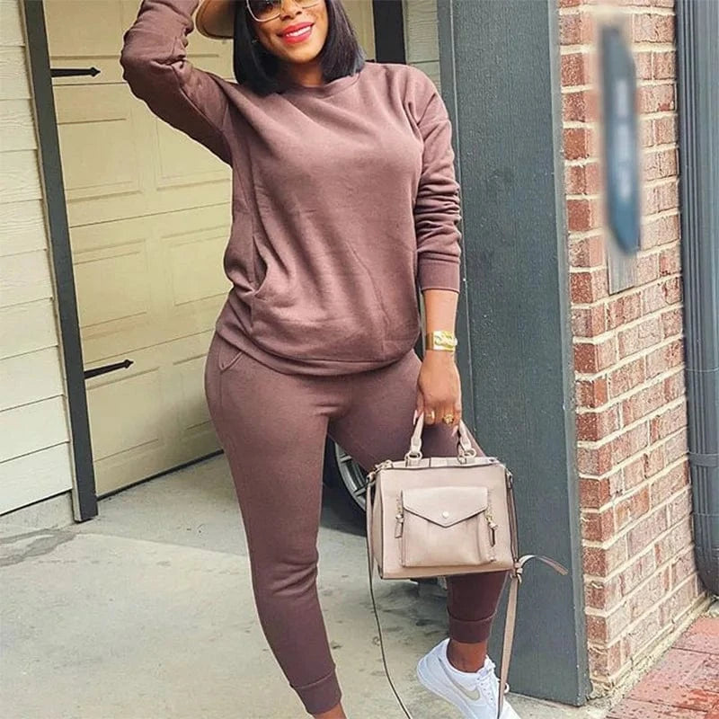 M / Bean Paste Custom Logo Ladies Blank Pullover Sweatshirt Sweatpants 2 Piece Set Fall Winter Clothes Tracksuit for Women