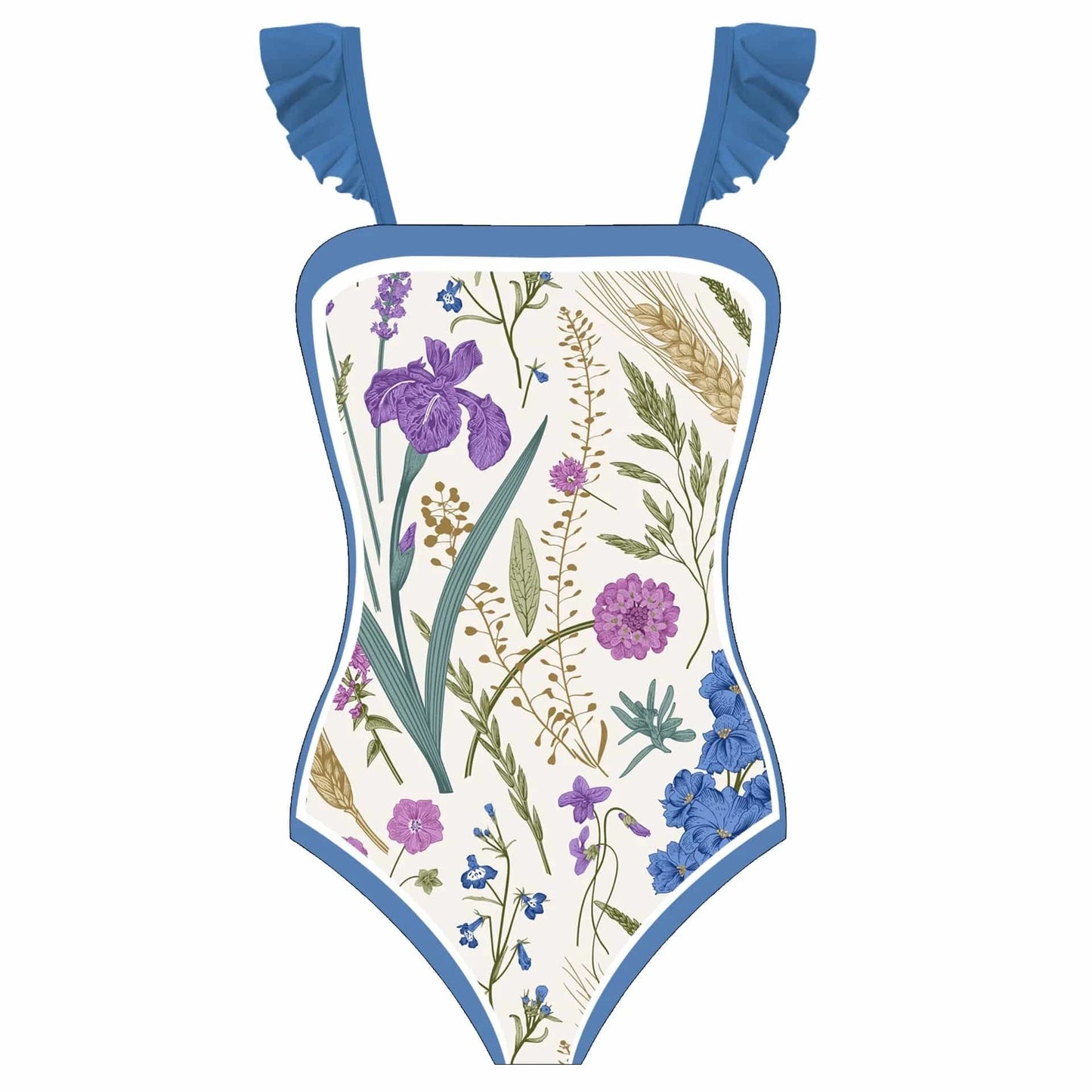 M / Blue one piece DAMOCHIC China Wholesale Swimwear Clothing 1 Piece Bathing Suit with Skirt Cover Up Beachwear Floral Print Swimsuit Women 2023