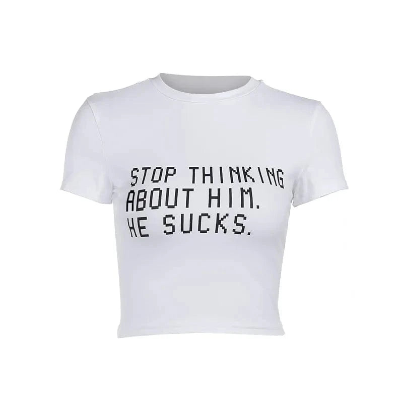 M / C427TP Black / Spandex / Polyester Bomblook C427TP 2024 Summer Girl Letter Print T Shirt Short Crop Top Women Tees Ladies Casual Ladies Fitted Tees