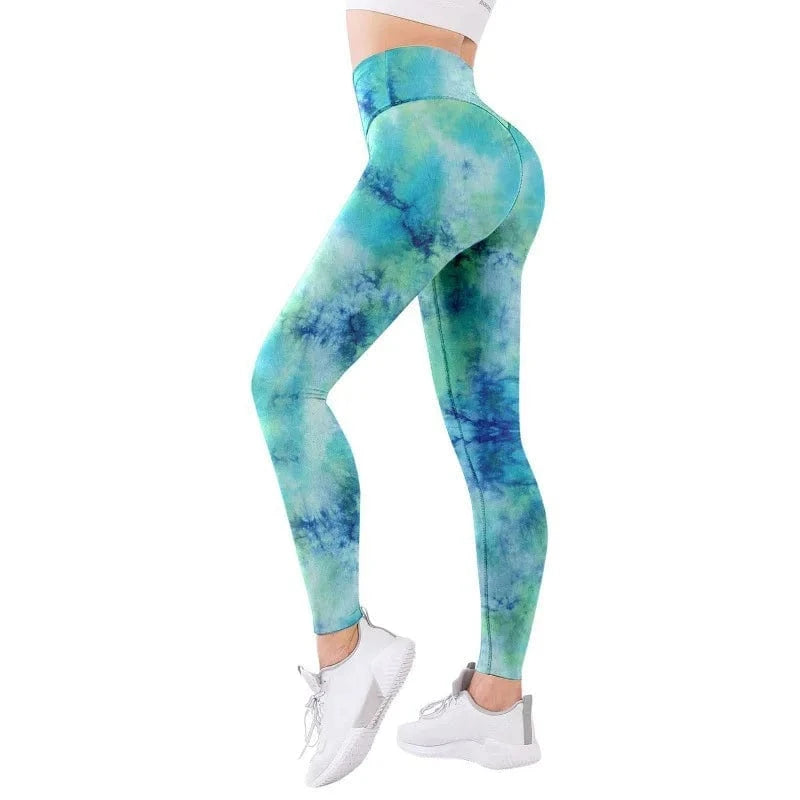M / Colorful1 Women Gradient Seamless Full Yoga Pants 2024 Female Tie Dye Peach Tights Sports Leggings High Waist Belly Running Fitness Pants