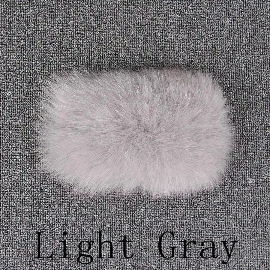 M / grey QIUCHEN QC21159 Cropped Hooded Jacket Custom Color Label ladies winter warm fluffy fur real fox fur coat