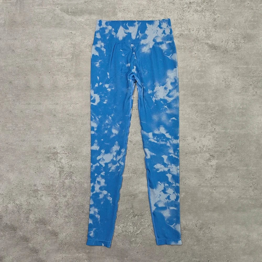 M / legging blue Women 3 Piece Yoga Set Activewear Suit Jogger Seamless Sportswear Fitness Workout Gym Clothing