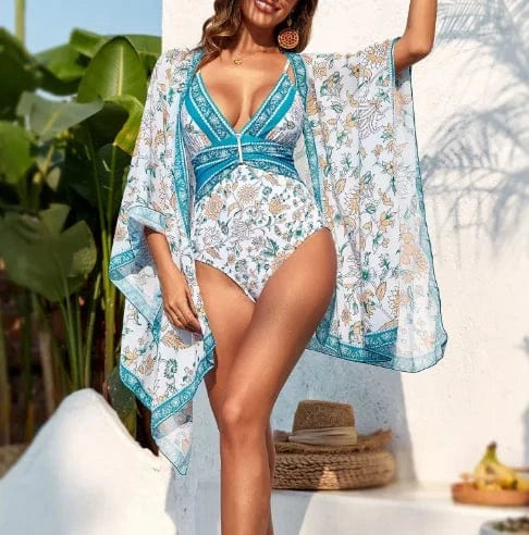 M / Peacock green 2024 Bathing suit cover up woman one piece swimsuit cover up sexy women swimwear set