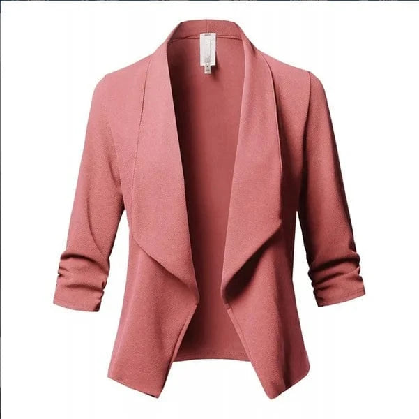 M / Pink Oversized Blazer Women Ladies Mujer White Black Blue Green Pink Purple Veste coat Femme Womens Blazers