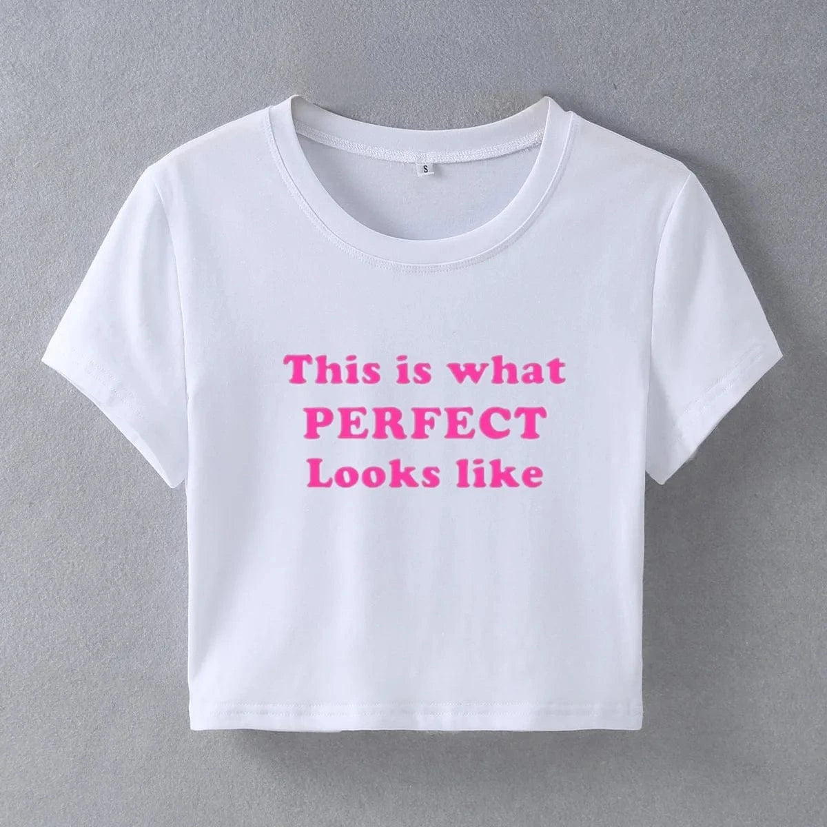M / White / Spandex / Polyester Bomblook Z703TP Summer Y2K Crop Tops Short Sleeve Clothes Tank Tops Casual Streetwear Print T-shirt For Women 2024