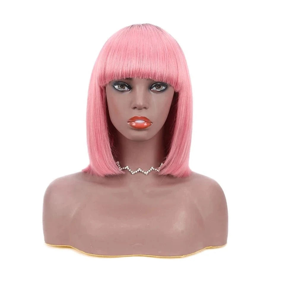 Machine Made Wig Vendor YesWigs Wholesale Bob 10 12 Inch Colorful Hair Wig 4x4 Closure Swiss Lace 150% Density 613 Blonde Bob