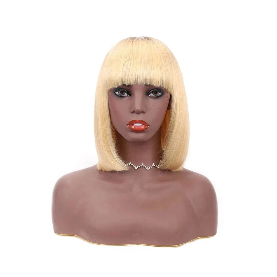 Machine Made Wig Vendor YesWigs Wholesale Bob 10 12 Inch Colorful Hair Wig 4x4 Closure Swiss Lace 150% Density 613 Blonde Bob